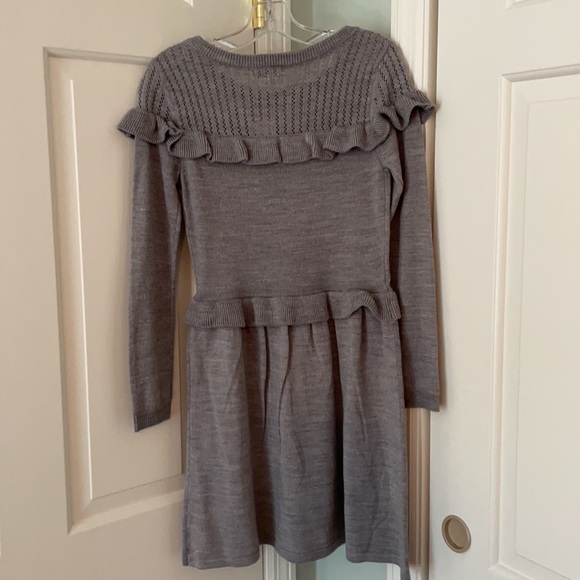Ella Moss Marble Gray Ruffle Knit Sweater Dress - Picture 4 of 7